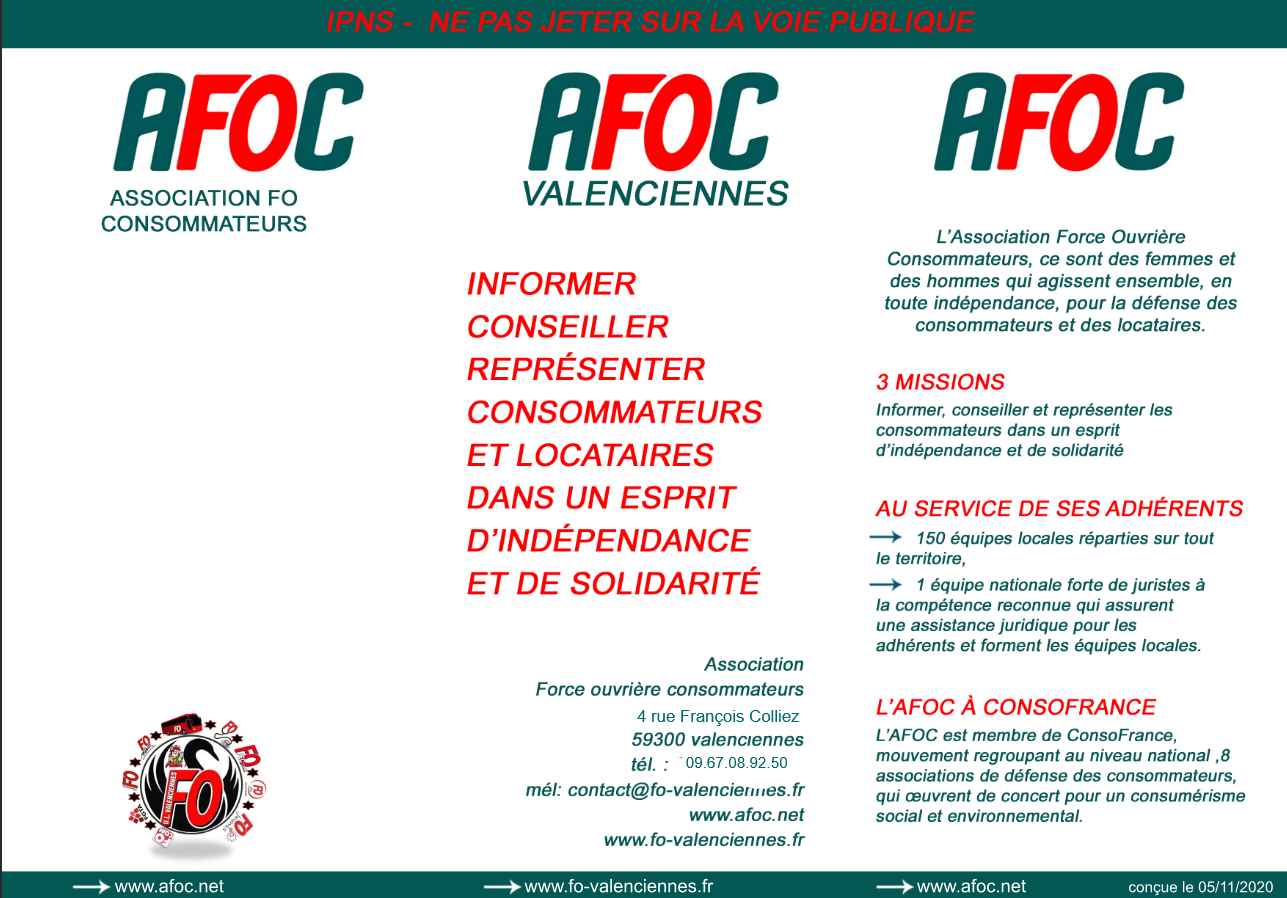 Plaquette AFOC Recto
